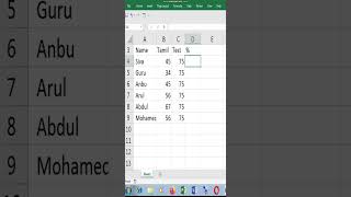 How to find percentage marks in Excel Shorts microsoftoffice nicecomputertutorial [upl. by Nathanial752]