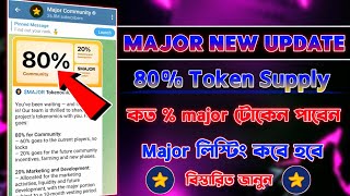 Major Listing কবে হবে দেখে নিন  Major New Update Today  Major Tokenomics new update  Major task [upl. by Suillenroc505]