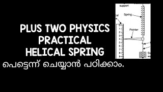 Helical spring in Malayalam part 1 Physics Practical Hooks law [upl. by Greenquist]