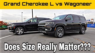 2022 Wagoneer VS Jeep Grand Cherokee L Size Comparison  Is There A Big Difference [upl. by Shira607]