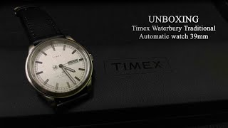 Unboxing Timex Waterbury Traditional Automatic 39mm Leather Strap Watch [upl. by Hoffert]