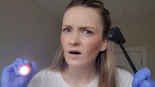 ASMR 1 minute Cranial Nerve Exam Eye earDentist Lice Photoshoot TSA Pat Down Tattoo Piercing [upl. by Atteugram494]