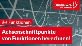 Achsenschnittpunkte von Funktionen berechnen  Mathe verstehen mit dem Studienkreis [upl. by Meela]