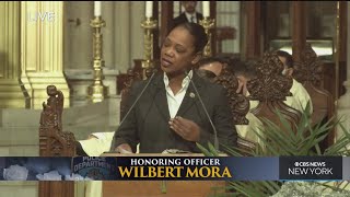 NYPD Commissioner Keechant Sewell Delivers Eulogy For Det Wilbert Mora [upl. by Lunn]