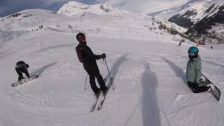 Tignes  Val dIsère  Dag 2  2 Rode piste Chardons [upl. by Ataeb]