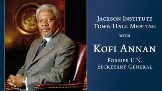 Former UN SecretaryGeneral Kofi Annan speaks at Jackson Institute Town Hall Meeting [upl. by Kynthia]