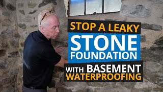 How to Stop a Leaky Stone Foundation  Basement Waterproofing [upl. by Htaras]