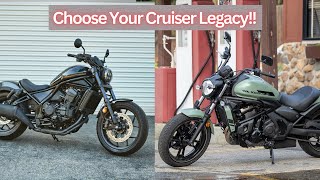 Kawasaki Vulcan S 650 Vs Honda Rebel 1100 Comparison  Cruiser Clash [upl. by Aicyla]