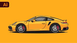 How to Create a Flat Vector Car in Adobe Illustrator in 2024 [upl. by Zolnay629]