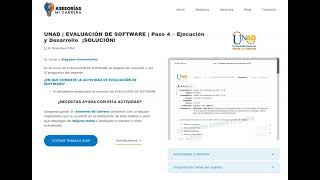 UNAD  EVALUACIÓN DE SOFTWARE  Paso 4  Ejecución y Desarrollo ¡SOLUCIÓN [upl. by Alanson]