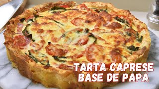 Receta Tarta Caprese con masa de papa sin harina [upl. by Wixted]