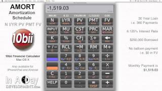 Financial Calculator  AMORT Amortization Schedule  10bii Mac OS X [upl. by Zuleika]