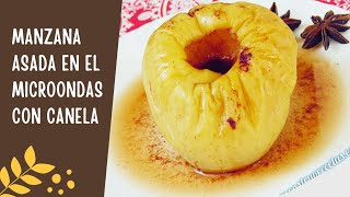 MANZANA ASADA en el MICROONDAS con canela 🍏 Receta rápida y fácil [upl. by Vergne613]