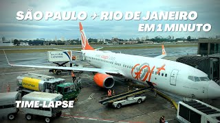 Ponte Aérea SÃO PAULO ✈ RIO em 1 MINUTO  TIMELAPSE [upl. by Adiuqram]