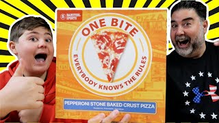 ONE BITE FROZEN PIZZA REVIEW EVERYONE KNOWS THE RULES [upl. by Germann]