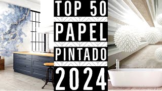 TOP 50 PAPEL PINTADO PARA DECORAR PAREDES DE SALAS COCINAS Y BAÑOS 2024 TENDENCIAS [upl. by Janka620]