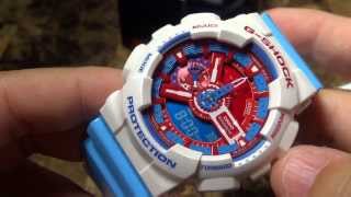 CASIO GSHOCK REVIEW AND UNBOXING GA110AC7 RED WHITE BLUE [upl. by Etka]