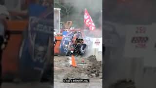 Mini Rod SLAMS into Barrier tractorpulling truckpulling truckpull tractorpull ntpa shorts [upl. by Verine]