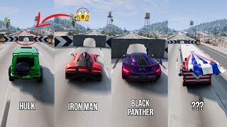 Super Heros Cars vs Tight Hole 8 😱 BeamNGDrive  The Real Granny [upl. by Ziza]