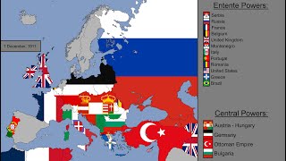 World War I in Europe with Flags Every Day [upl. by Devol]