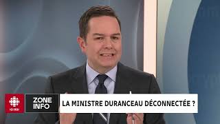 Zone Info  Une ministre déconnectée [upl. by Yerak]