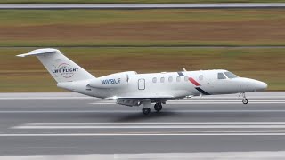 Life Flight Cessna CJ4 N918LF landing in PDX [upl. by Gnahc367]