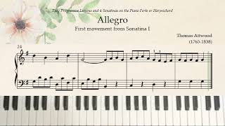 Grade 2 Piano Allegro First Movement from Sonatina I by Thomas Attwood [upl. by Ynnavoj476]