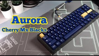 Ikki68 Aurora  Cherry MX Retooled Black Switches  Aluminum plate [upl. by Falito700]