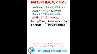 CALCULATE BATTERY BACKUP TIME inverter Battery power backuppower ups technology calculation [upl. by Adhamh]