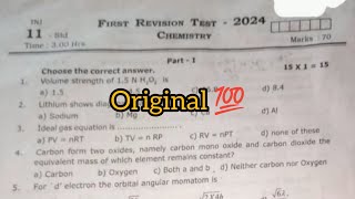 11th chemistry first revision exam original question paper 2024 [upl. by Neelyak]