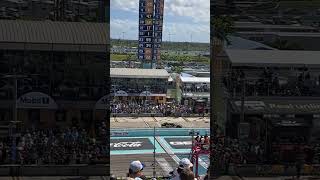 Drivers verifying the pit road speed limit at Homestead Miami Speedway [upl. by Marlin]