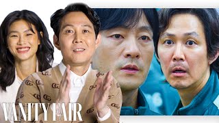 Squid Game Cast Review the Biggest Betrayals in Season One  Vanity Fair [upl. by Arela]