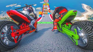 Adventure hill climbing at GTA w Deadpool Army Hakuchou Drag Motorcycles Racing 566 [upl. by Airogerg]