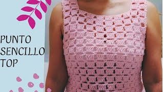 PUNTADA SENCILLA CROCHET para TOP O BLUSA 😍🌺💚 [upl. by Jenkel]