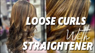 Loose curls with straightener tutorial How to do curls with straightener [upl. by Main]