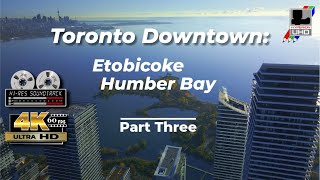 Downtown Toronto Etobicoke Lake Ontario drone footage Lakeshore 4k P3 [upl. by Karena]