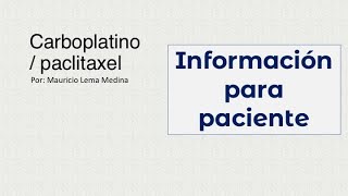 Carboplatino  paclitaxel [upl. by Harpole]