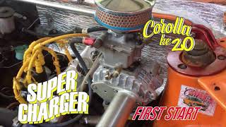 Corolla ke20 supercharger  first start  aisin amr500 [upl. by Adnawahs]