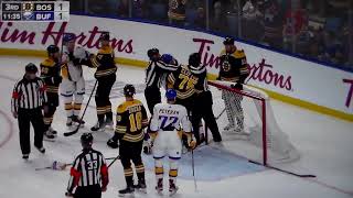 NHL hockey fight  Dylan CozensSabres vs Connor CliftonBruins [upl. by Aleinad]