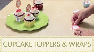 How to Make Cupcake Toppers amp How to Make Cupcake Wrappers DIY Tutorial Using Printables [upl. by Rochell]