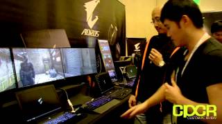 CES 2014 Aoruss X7 Gaming Laptop  I74700HQ GTX 765M SLI 32GB DDR3 RAID 0 SSDs 1TB HDD [upl. by Ezalb668]