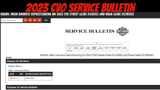 2023 CVO Service Bulletin [upl. by Ulrich]