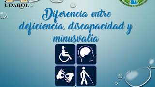 DIFERENCIA ENTRE DEFICIENCIA DISCAPACIDAD Y MINUSVALÍA [upl. by Notna]