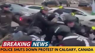 BREAKING NEWS CANADIAN POLICE SHUT DOWN PRO PALESTINE PROTEST [upl. by Past]