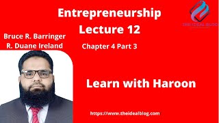 Lecture 12 Chapter 4 Part 3 Entrepreneurship [upl. by Nil103]