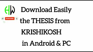 How to Download THESIS in Android amp PC from KRISHIKOSH 100WorkingTrick DownloadThesis Krishikosh [upl. by Ilenna]