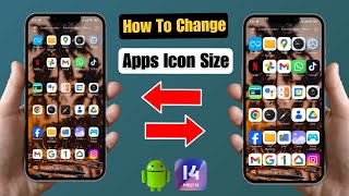 How to Change App Icon Size on Android  Change App Grid Size [upl. by Forkey357]