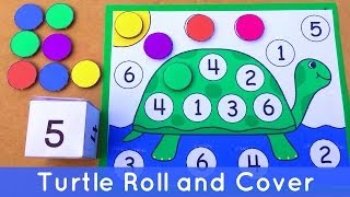 Turtle Roll and Cover  Preschool Number Activity For Math Centers [upl. by Oaks]