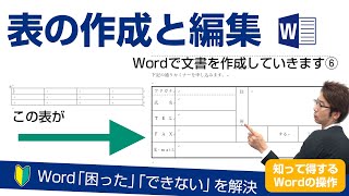 【第24回】Wordで文書作成をしていきます⑥ 表の作成・編集（表の挿入・セルの結合、分割・罫線の設定） [upl. by Aerdnek]