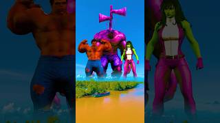 Summon thor to help spider man she hulk destroys siren head hulk avenges red hulkshorts [upl. by Parks]